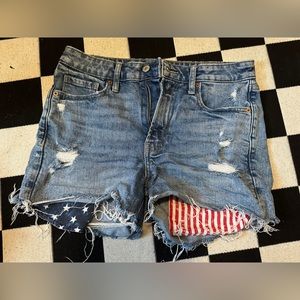 Old Navy Patriotic American Flag O.G. High Rise Shorts